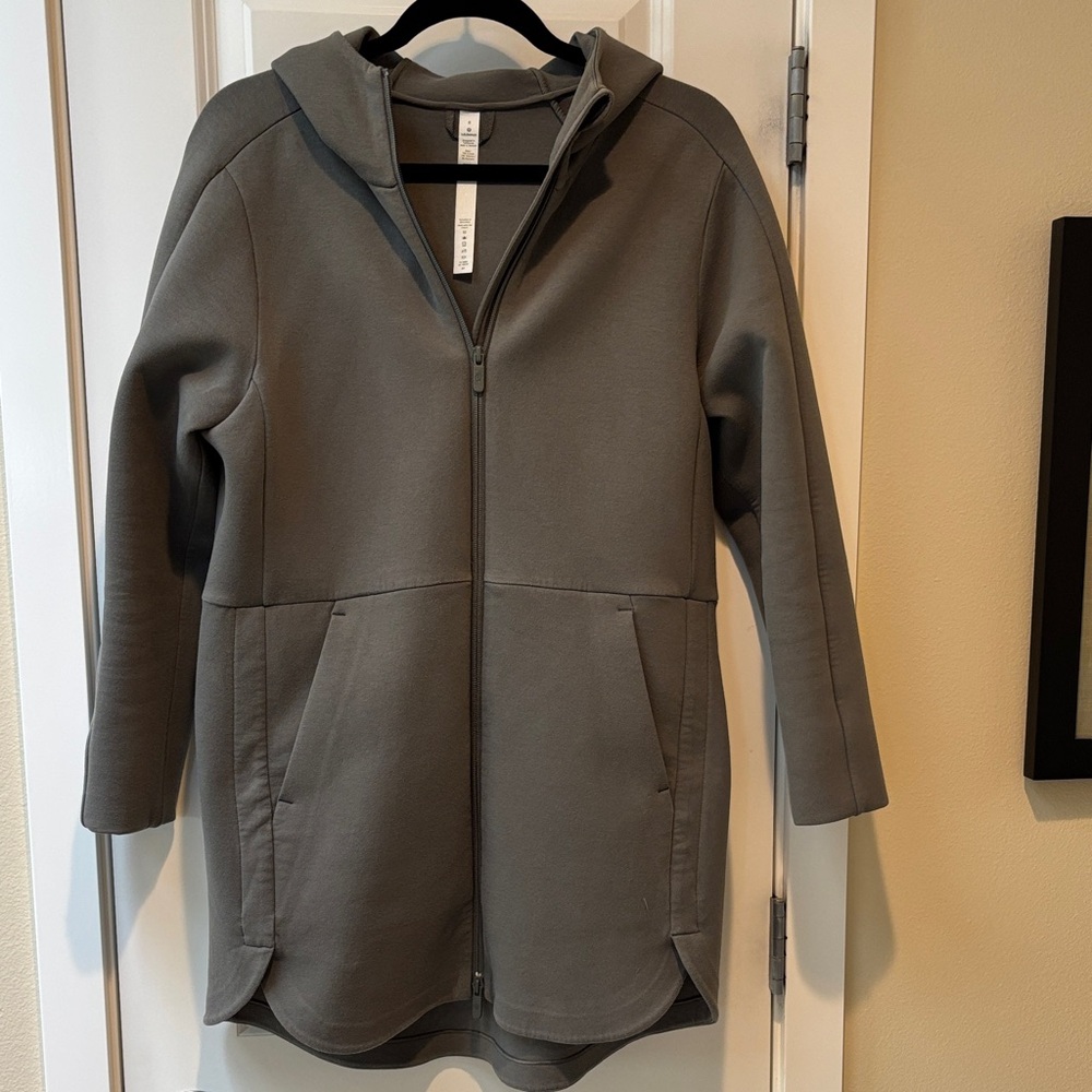 lululemon athletica Olive Gray Hooded Zip Jacket